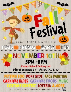 Fall Festival Nov 10th, 2023 @ 5PM